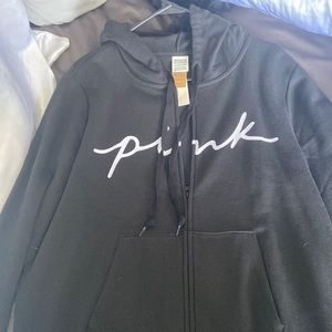 Black long sleeve zip up jacket from pink
